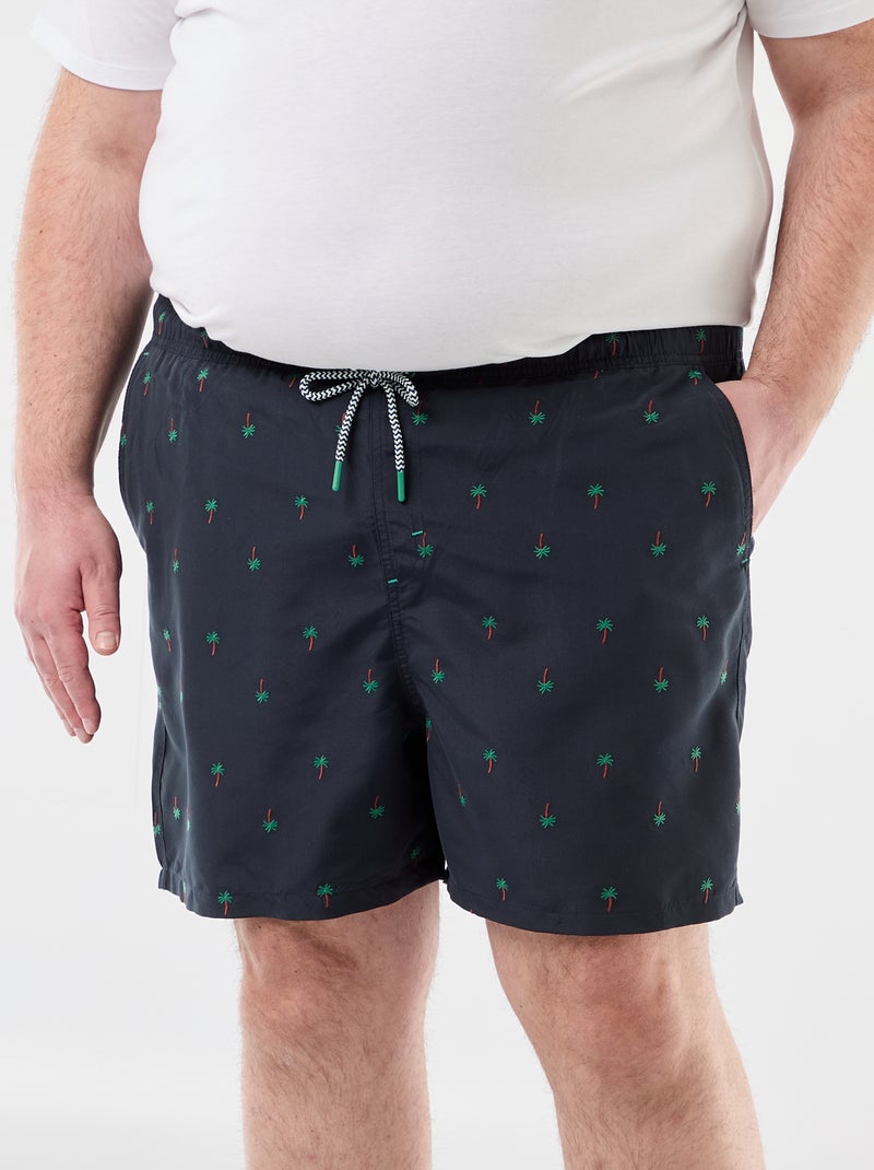 Patterned Swim Shorts Blue - Kiabi