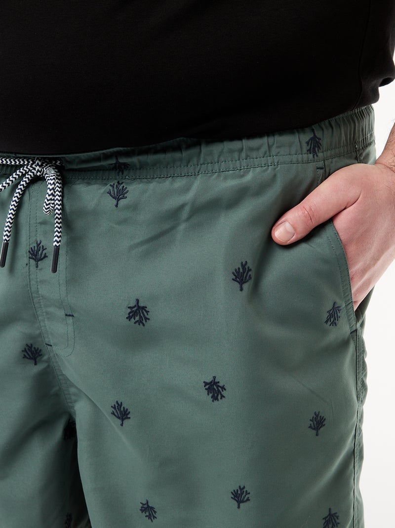 Patterned Swim Shorts Green - Kiabi