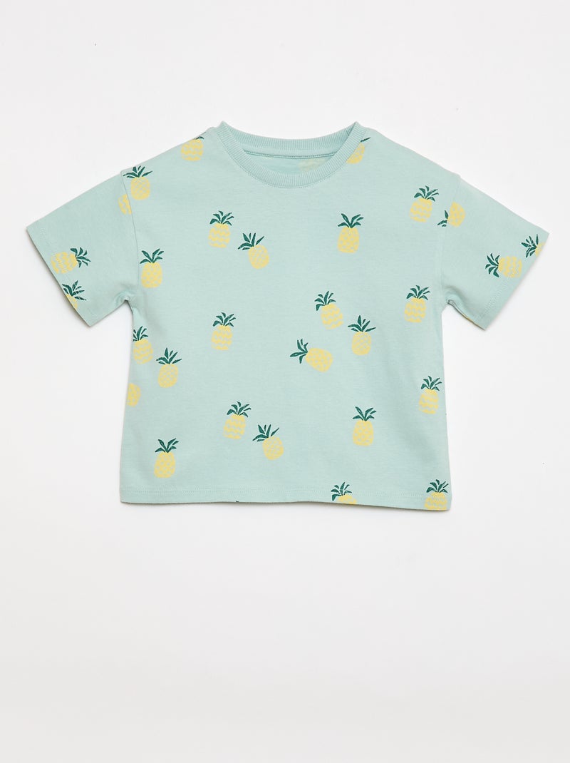 Patterned T-shirt + Shorts Set - 2 pieces Blue - Kiabi