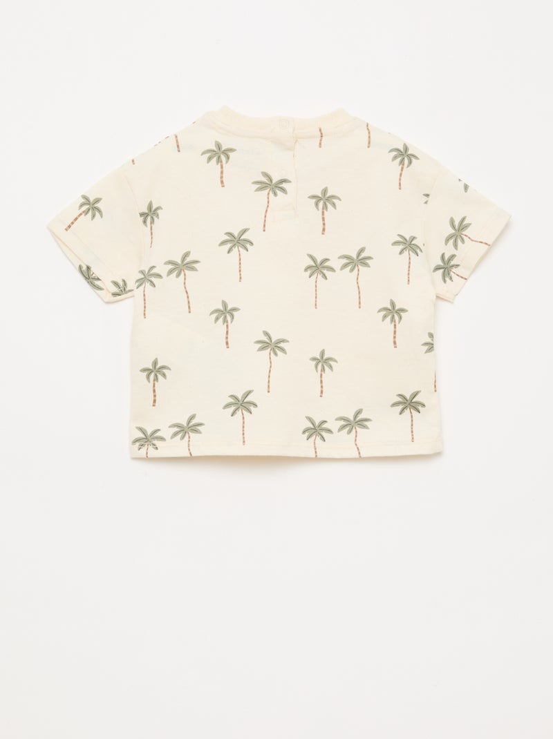 Patterned T-shirt + Shorts Set - 2 pieces White - Kiabi