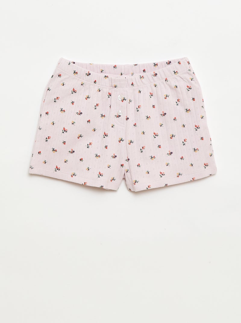 Patterned Tank Top & Shorts Pajama Set - 2 Pieces Purple - Kiabi