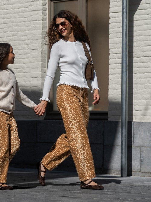Patterned Wide-Leg Denim Pants - Kiabi
