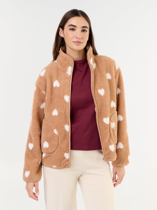 Patterned Zip-Up Fleece Top - Kiabi