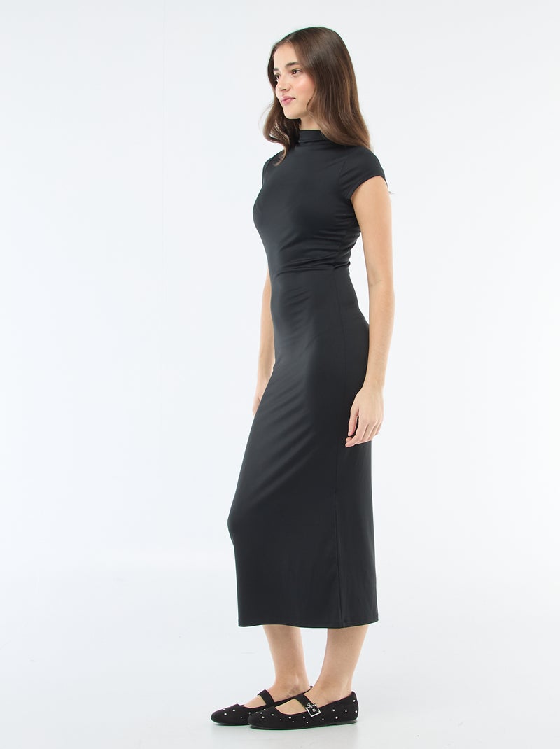 Peach-skin effect maxi dress Black - Kiabi