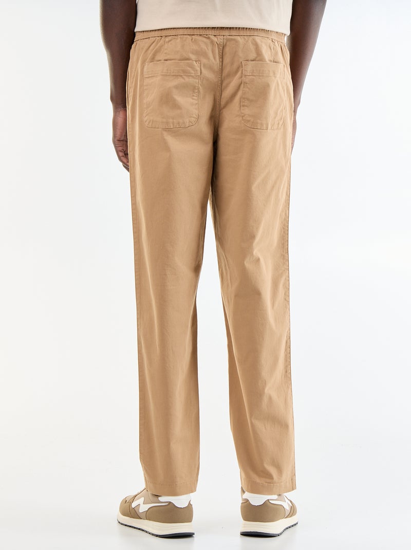 Peach-skin effect trousers Beige - Kiabi