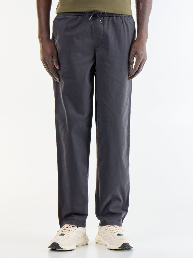 Peach-skin effect trousers Black - Kiabi