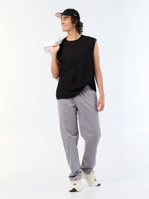 Peach-skin effect trousers - Kiabi