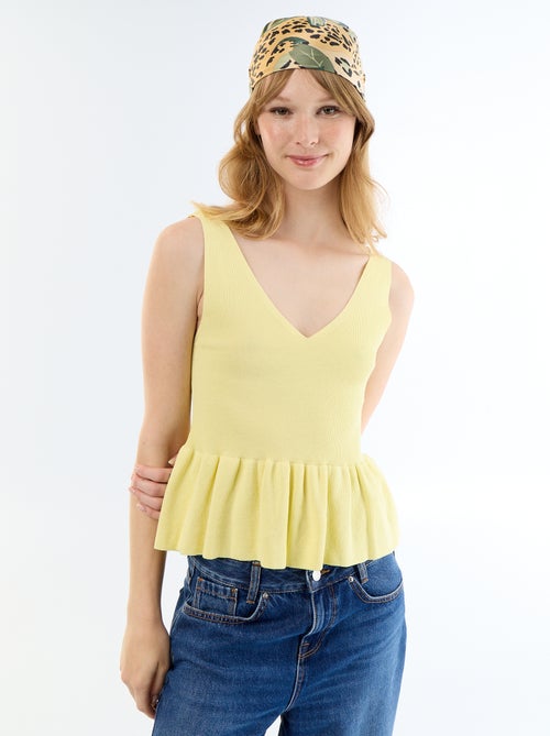 Peplum-Trägertop aus Rippstrick - Kiabi Peplum-Trägertop aus Rippstrick - Kiabi