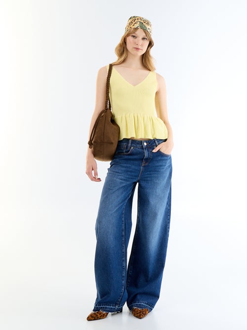 Peplum-Trägertop aus Rippstrick - Kiabi Peplum-Trägertop aus Rippstrick - Kiabi