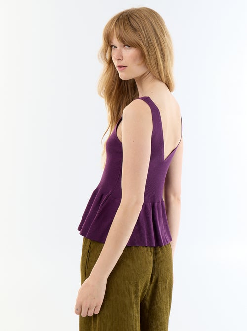 Peplum-Trägertop aus Rippstrick - Kiabi