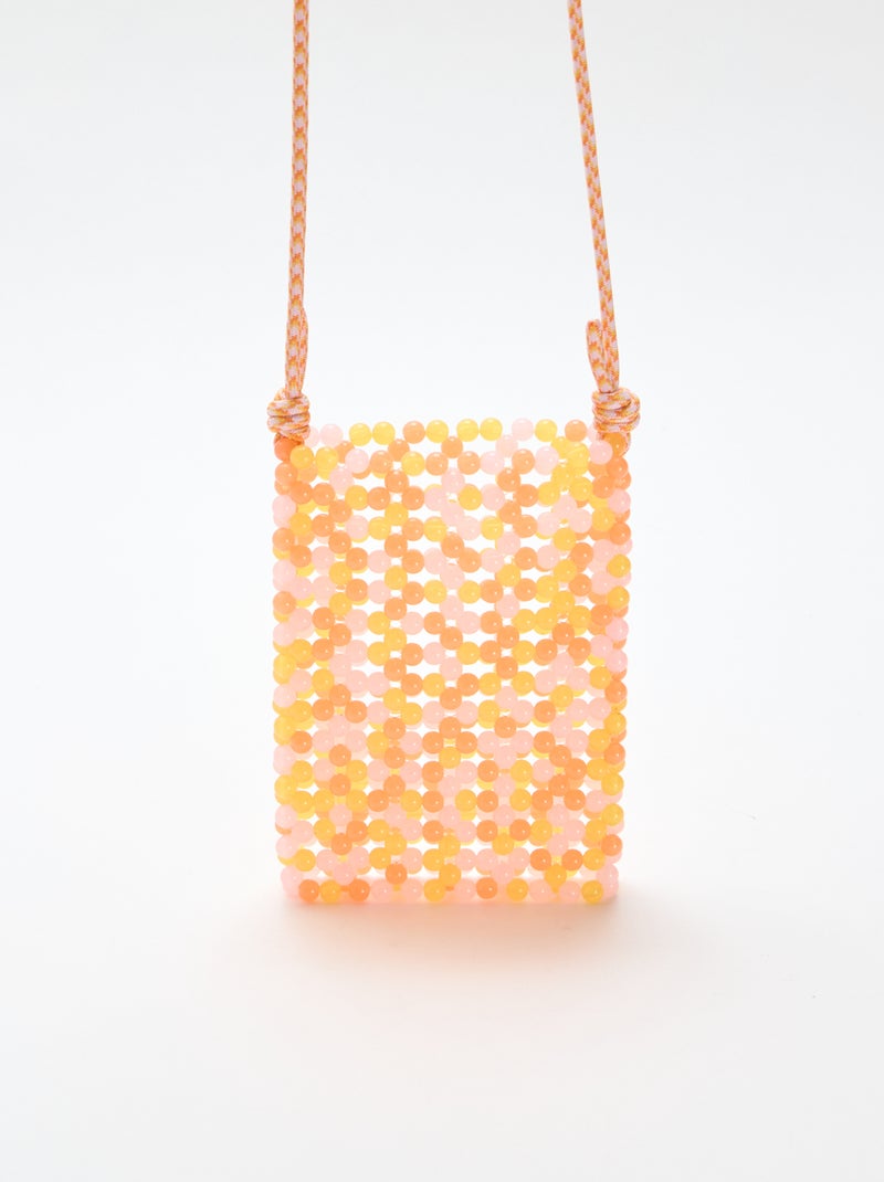 Perlen-Handytäschchen Orange - Kiabi