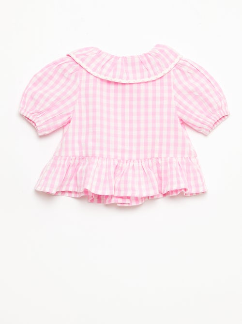 Peter Pan Collar Blouse with Ruffles - Kiabi