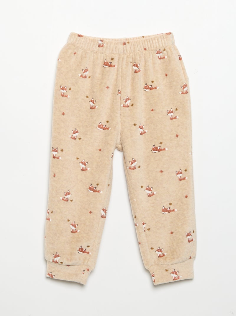 Pigiama 2 pezzi - Felpa + pantaloni Beige - Kiabi