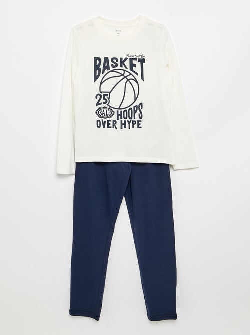Pigiama 2 pezzi - T-shirt a maniche lunghe + pantaloni - Kiabi