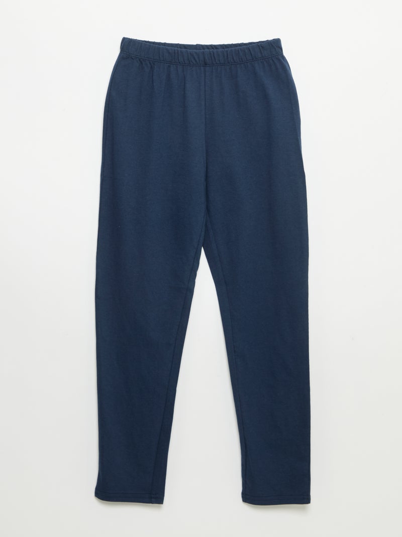 Pigiama 2 pezzi - T-shirt a maniche lunghe + pantaloni Blu - Kiabi
