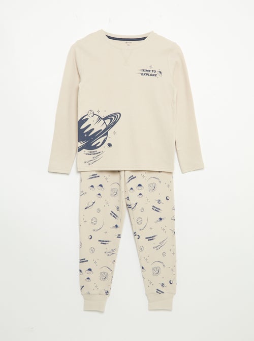 Pigiama 2 pezzi - T-shirt a maniche lunghe + pantaloni - Kiabi