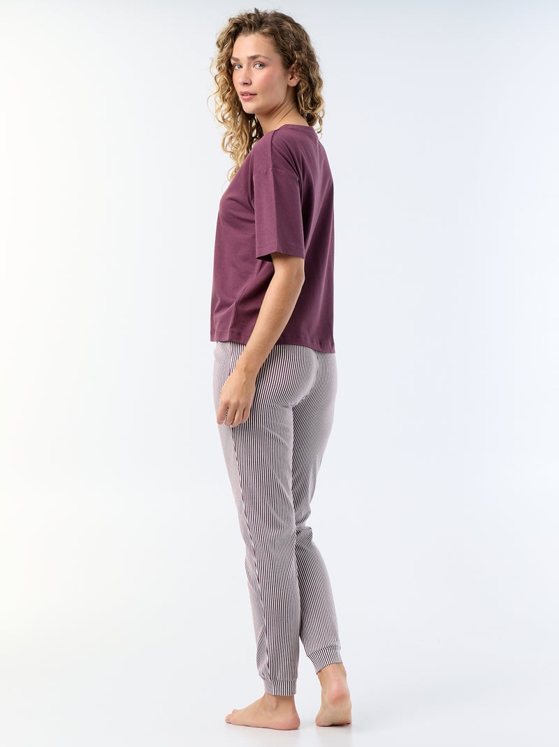 Pigiama 2 pezzi - t-shirt + pantaloni Rosso - Kiabi