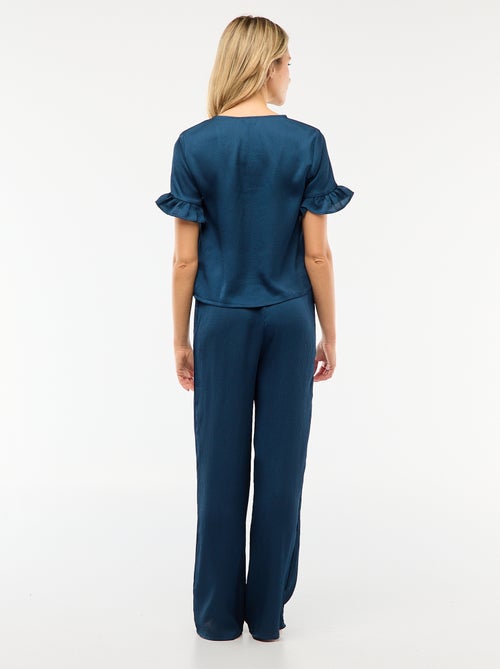 Pigiama 2 pezzi in maglia crêpe - Kiabi