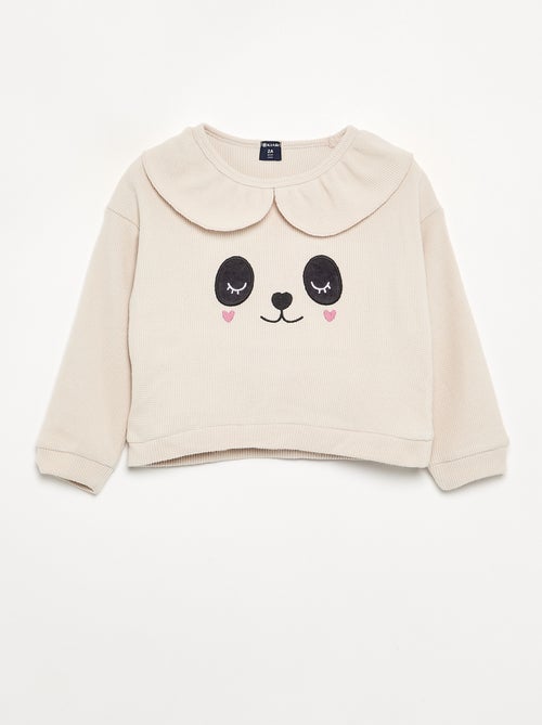 Pigiama 2 pezzi in maglia waffle - Felpa + pantaloni - Kiabi
