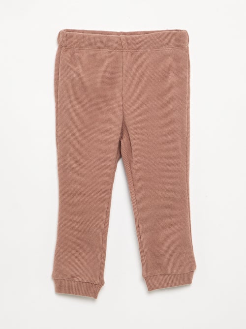 Pigiama 2 pezzi in maglia waffle - Felpa + pantaloni - Kiabi