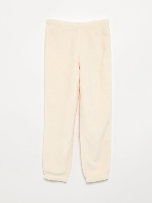 Pigiama 2 pezzi in pile color corallo - Felpa + pantaloni - Kiabi