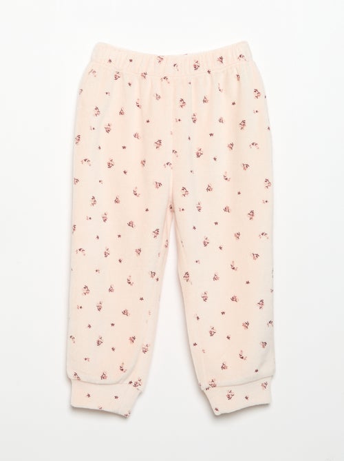 Pigiama 2 pezzi in velluto - Felpa con volant sulle spalle + pantaloni - Kiabi Pigiama 2 pezzi in velluto - Felpa con volant sulle spalle + pantaloni - Kiabi
