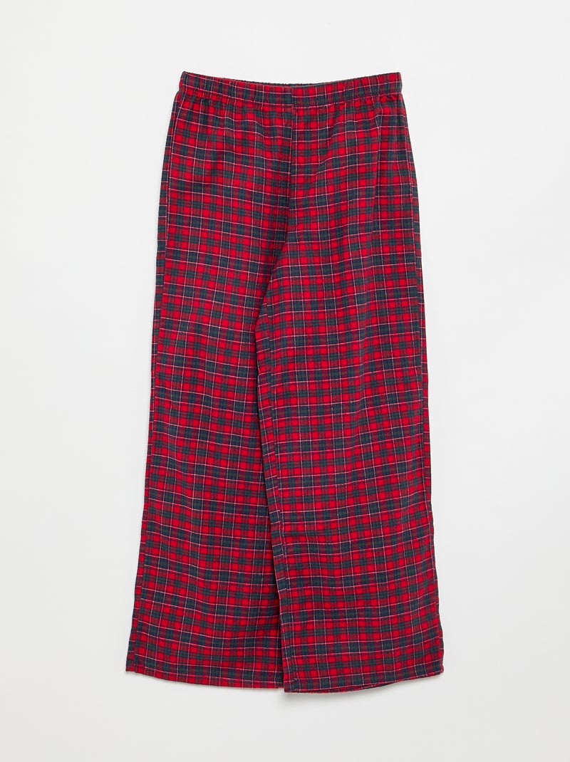Pigiama camicia + pantaloni - 2 pezzi Rosso - Kiabi