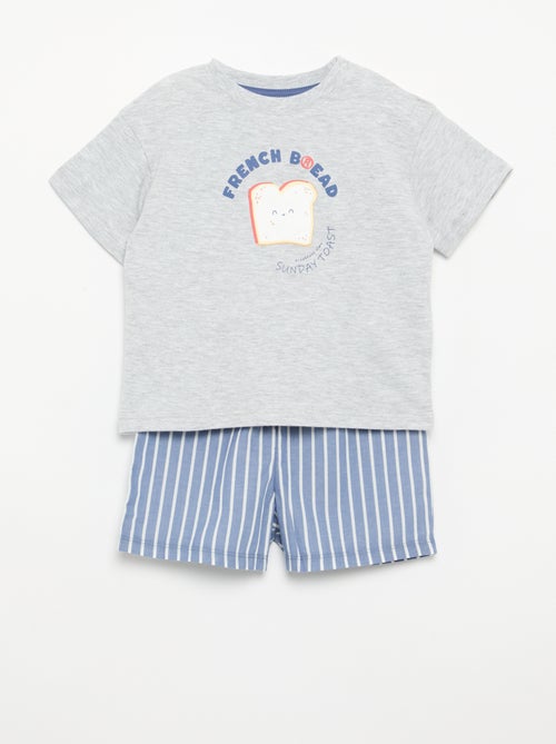 Pigiama corto + T-shirt - 2 pezzi - Kiabi