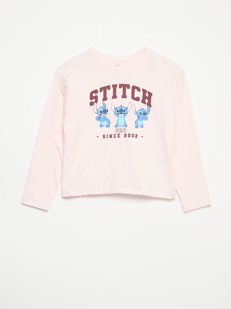 Pigiama 'Disney' in jersey - 2 pezzi: T-shirt a maniche lunghe + pantaloni Rosa - Kiabi