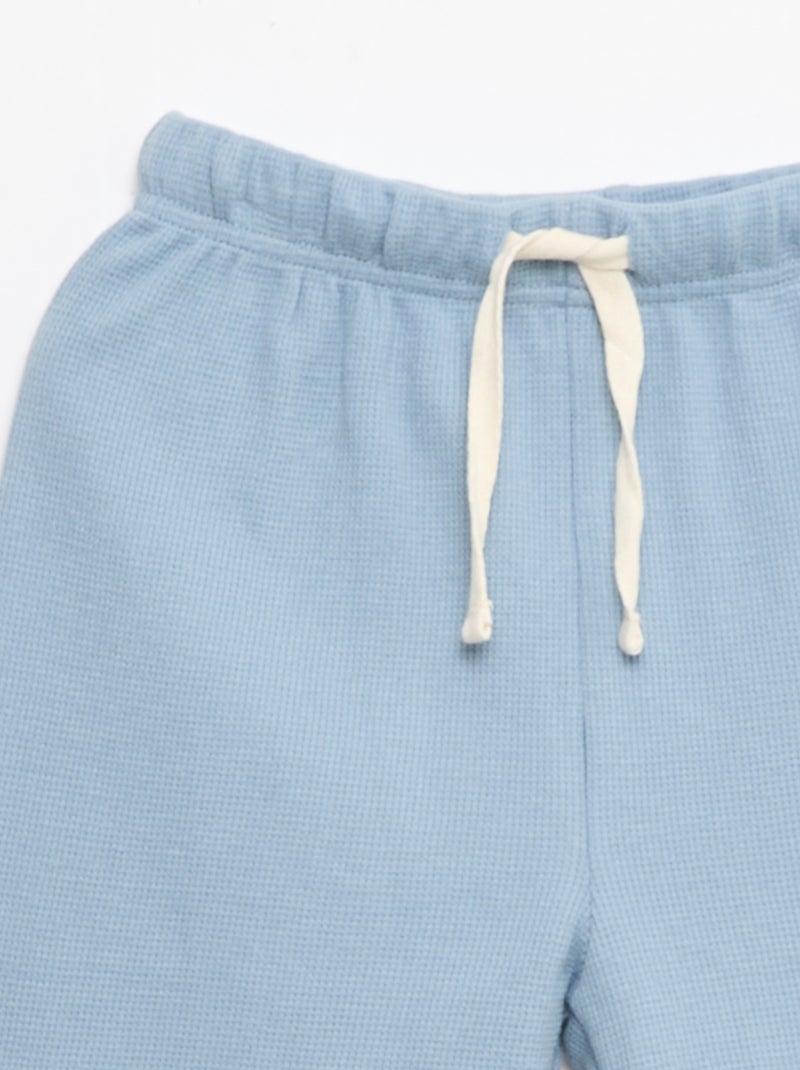Pigiama in cotone tinta unita Blu - Kiabi