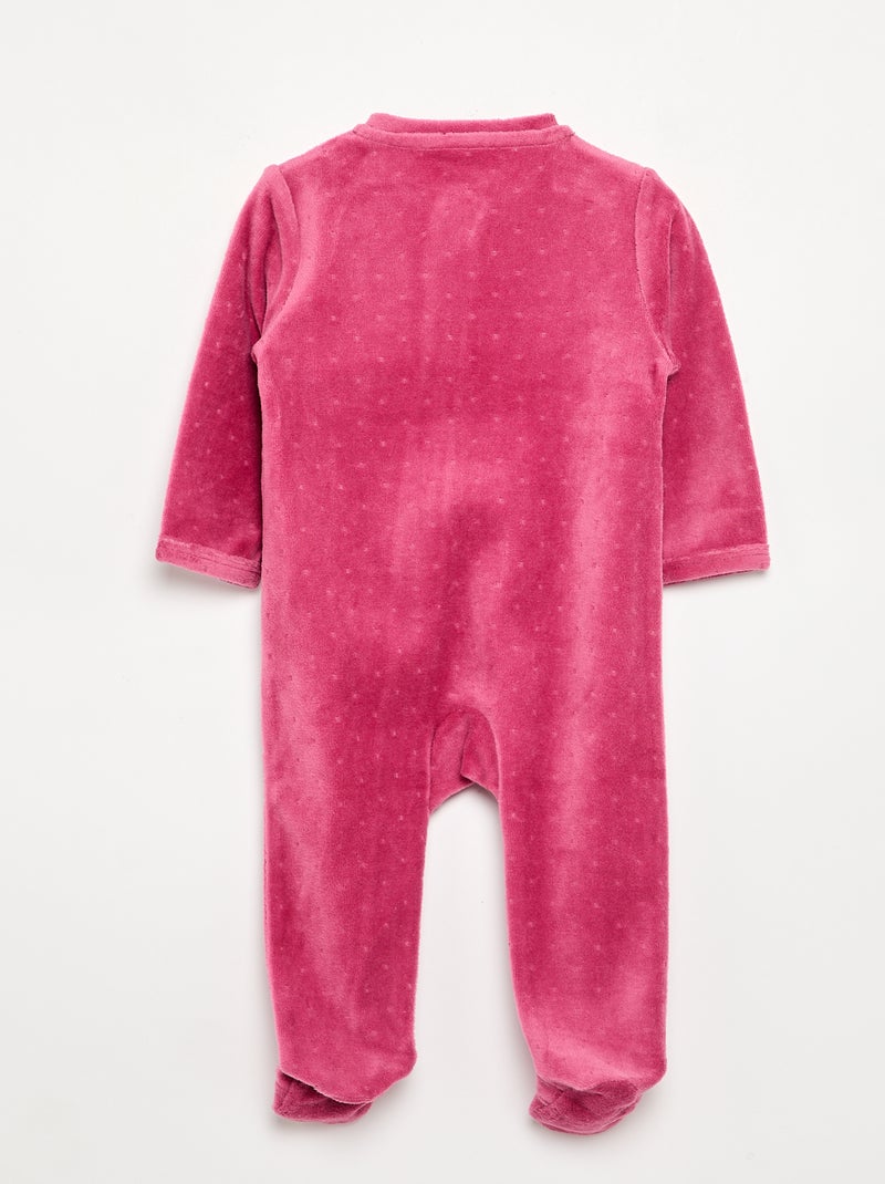Pigiama intero in velluto Fucsia - Kiabi