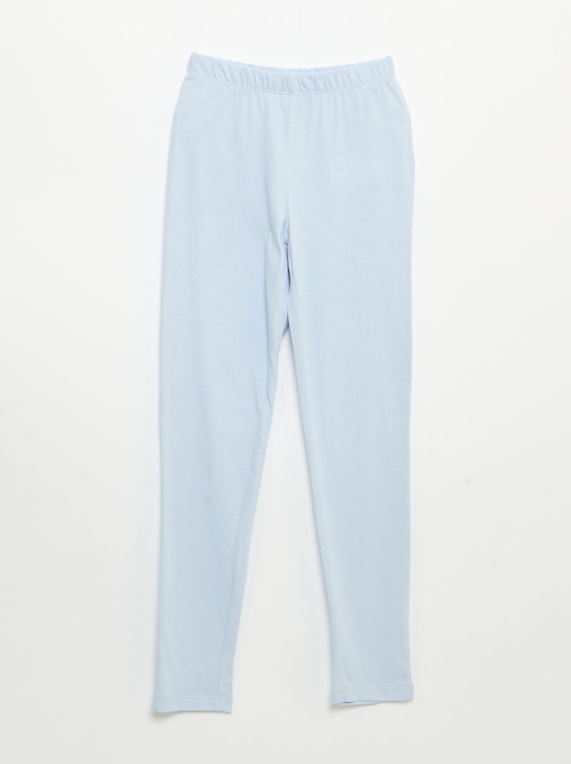 Pigiama lungo in jersey di cotone - 2 pezzi Blu - Kiabi