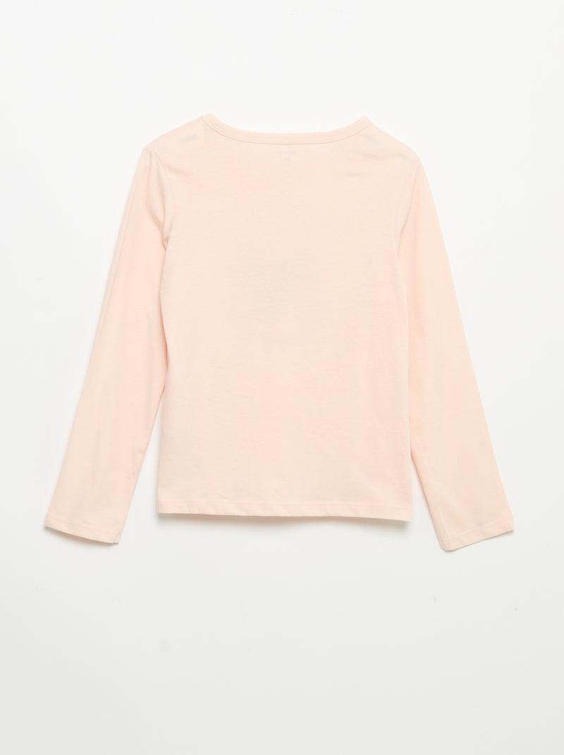 Pigiama lungo in jersey di cotone - 2 pezzi Rosa - Kiabi