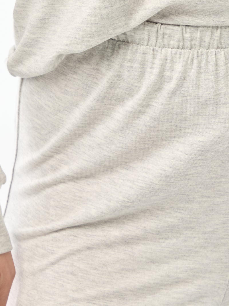 Pigiama lungo in maglia morbida stretch - 2 pezzi Grigio - Kiabi