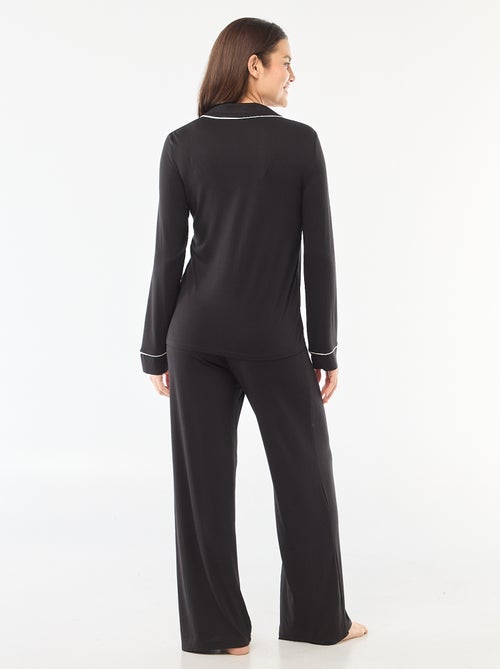 Pigiama lungo in maglia morbida stretch - 2 pezzi - Kiabi