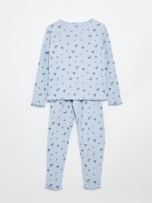 Pigiama lungo in maglia pointelle - 2 pezzi - Kiabi