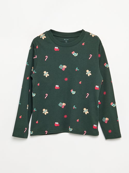 Pigiama 'Natale' 2 pezzi - T-shirt a maniche lunghe + pantaloni - Kiabi