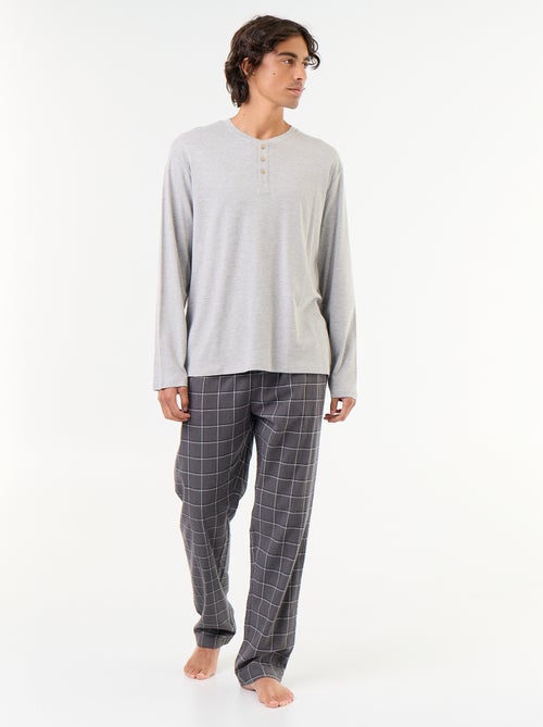 Pigiama t-shirt + pantaloni in flanella - 2 pezzi - Kiabi