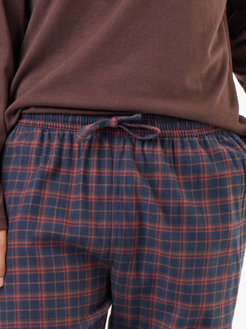 Pigiama t-shirt + pantaloni in flanella - 2 pezzi - Kiabi
