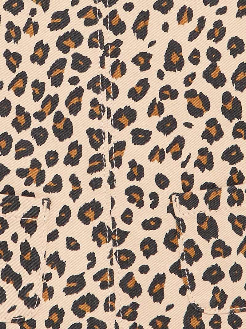 Pinafore dress with leopard print Beige - Kiabi