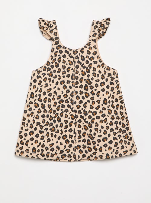 Pinafore dress with leopard print - Kiabi Pinafore dress with leopard print - Kiabi