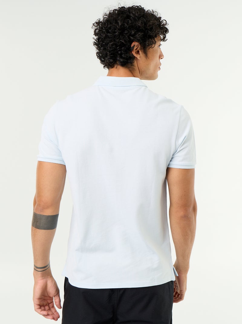 Pique Cotton Polo Shirt Blue - Kiabi