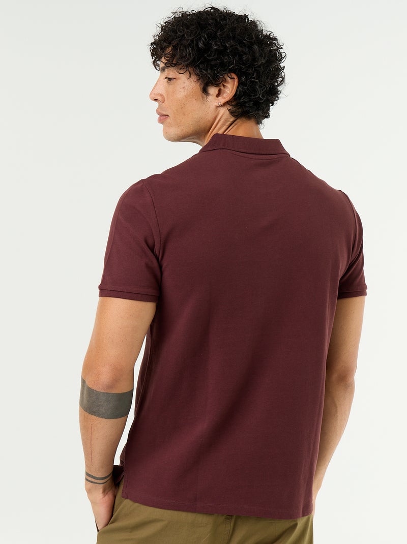 Pique Cotton Polo Shirt Purple - Kiabi