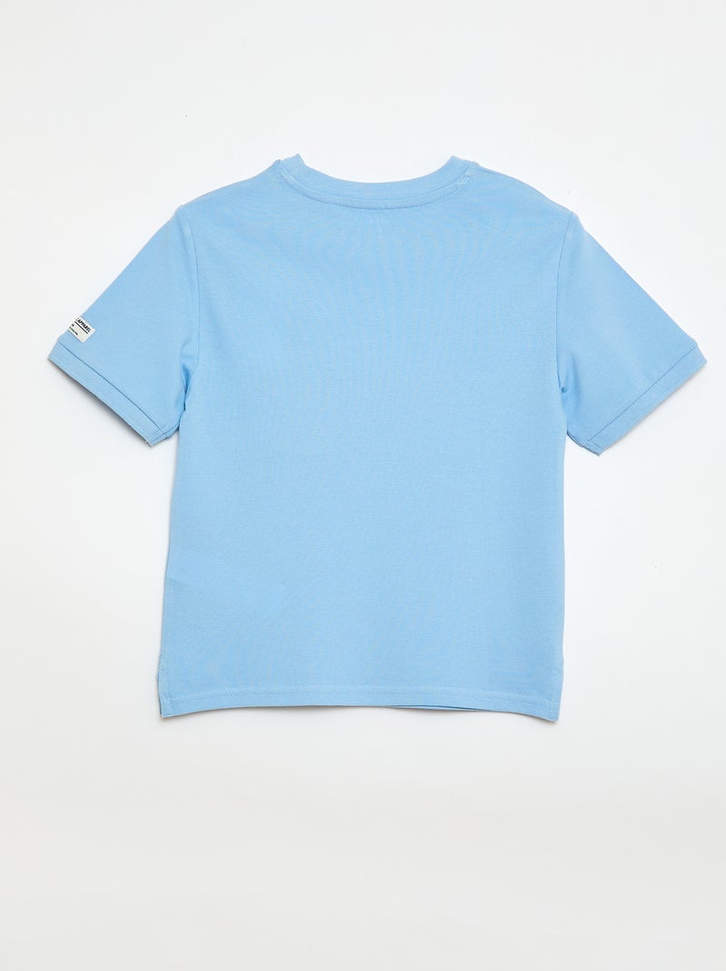 Pique cotton short-sleeved T-shirt Blue - Kiabi