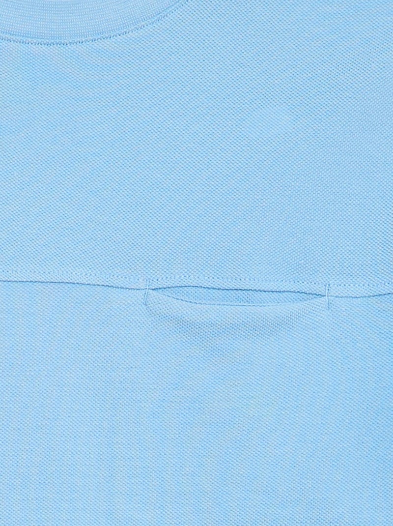 Pique cotton short-sleeved T-shirt Blue - Kiabi