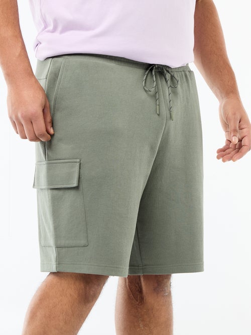 Piqué Knit Bermuda Shorts with Flap Pockets - Kiabi