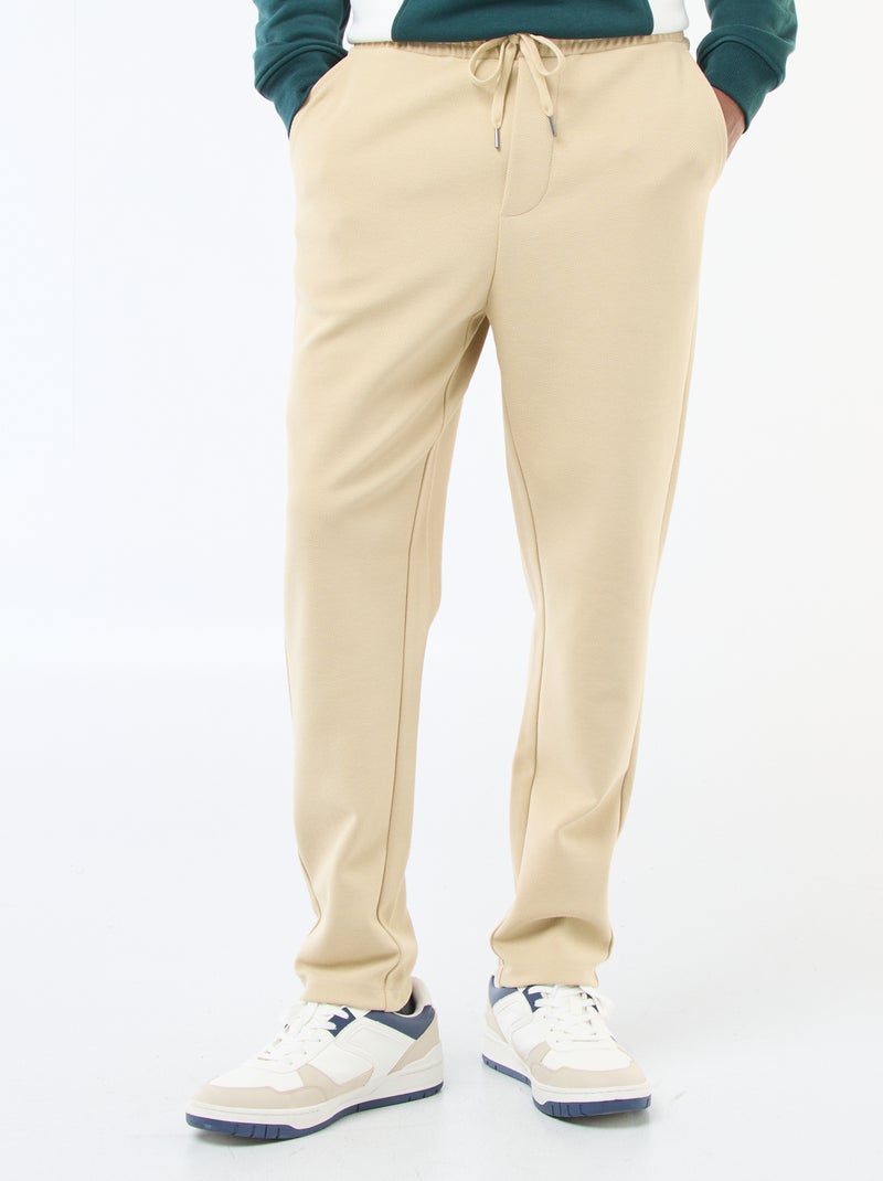 Piqué Knit Joggers Beige - Kiabi