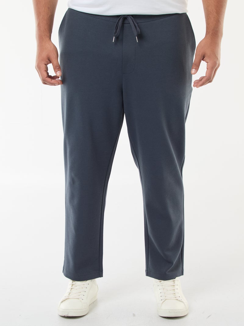 Piqué Knit Joggers Blue - Kiabi