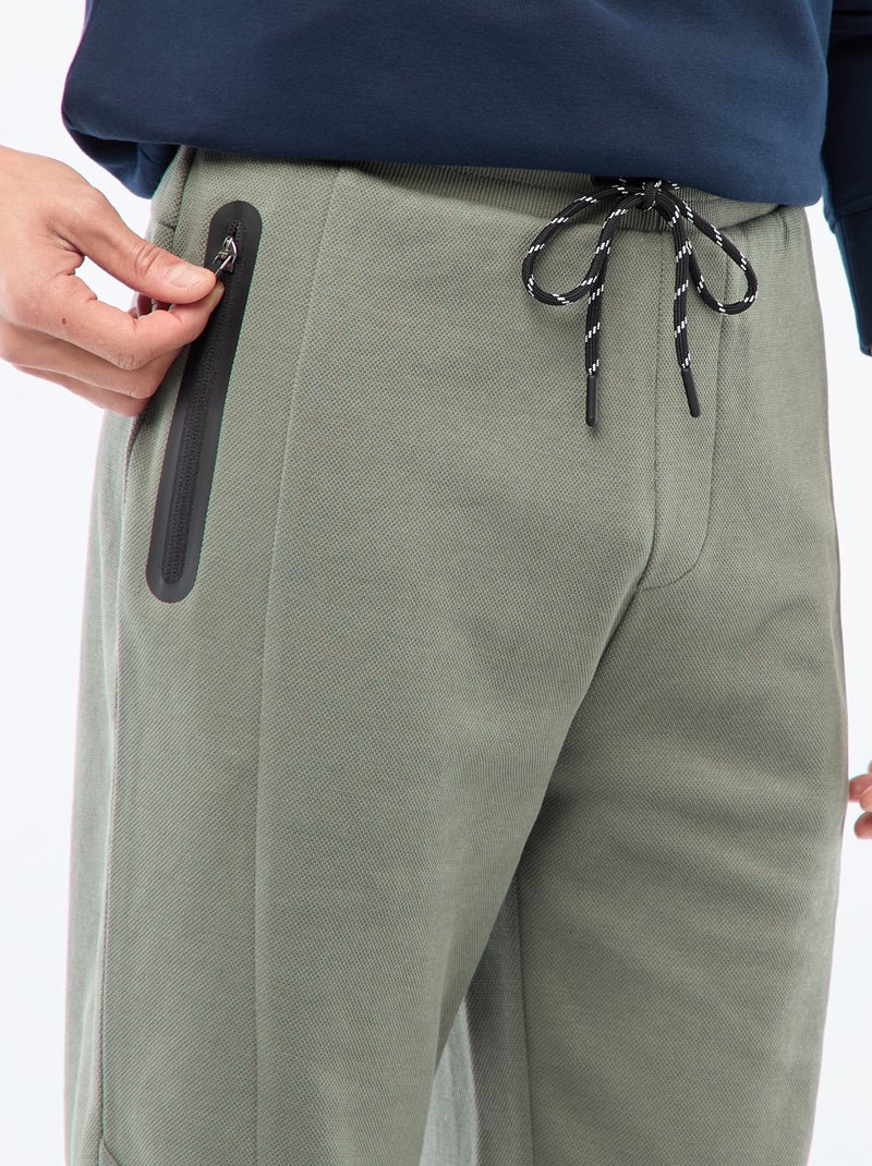 Piqué Knit Joggers Khaki - Kiabi