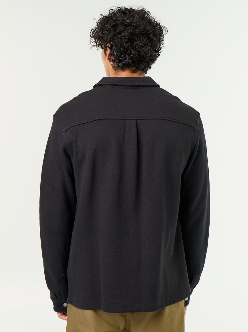 Piqué Knit Overshirt Black - Kiabi